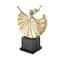 12" Gold Dancer Sculpture with Black Square Base